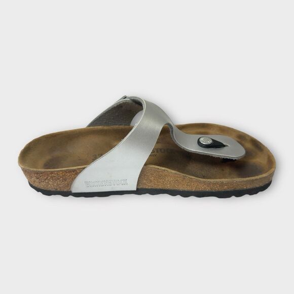 Birkenstock Gizeh Metallic Silver Thong Sandals Women Size EU 37 / US 6-6.5 - Picture 5 of 8